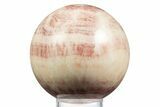 Polished Banded Red Calcite Sphere - China #319453-1